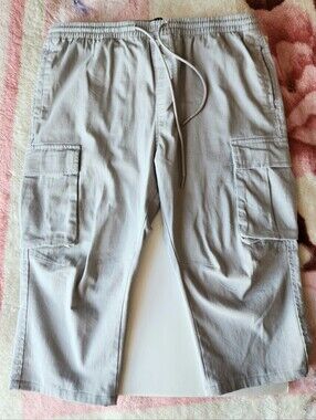 Urban Heritage Light Gray Cargo Pants with Drawstring